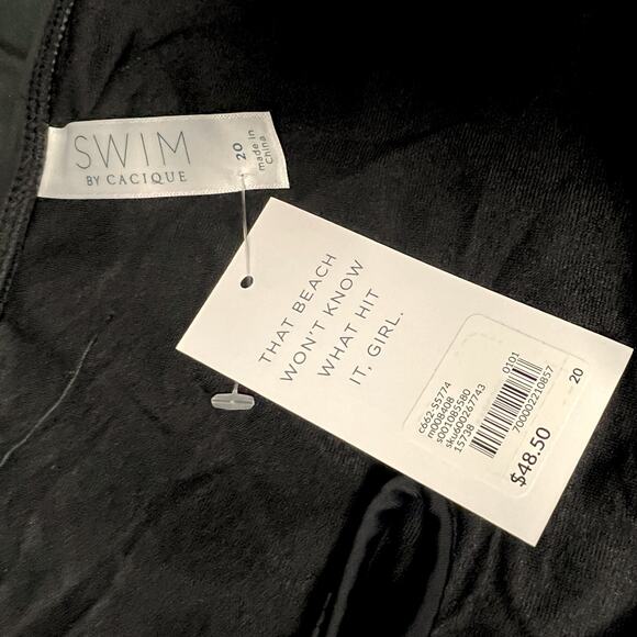 Swim Cacique Black Tie Bikini Swimsuit Vacation Bottoms Size 20 $49 Retail NWT - Picture 3 of 4